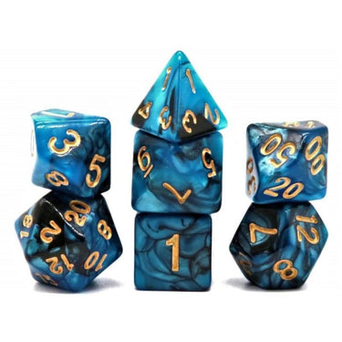 Set di 7 Dadi Racing - Blueberry-Black