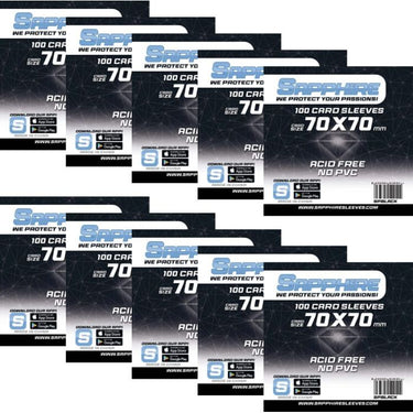 10x 100 Bustine Sapphire BLACK 70x70 | Mythic Bundle