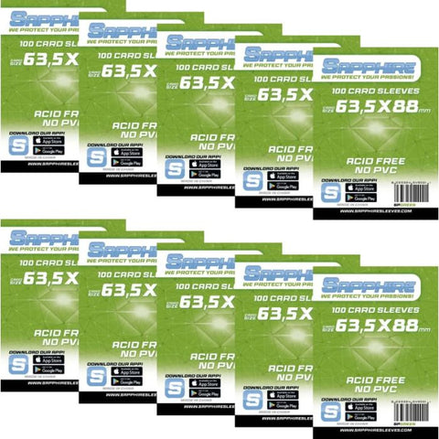 10x 100 Bustine Sapphire GREEN 63,5x88 | Mythic Bundle
