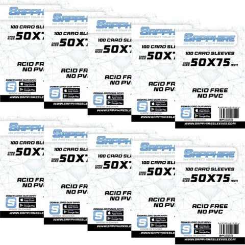 10x 100 Bustine Sapphire WHITE 50x75 | Mythic Bundle