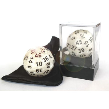 Dado a 50 Facce (D50) - Bianco Perla con Sacchetto