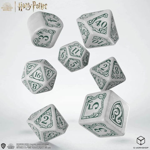 Set di 7 Dadi - Harry Potter Slytherin Modern Dice Set - White (Serpeverde)
