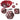 Set di 7 Dadi Metallici RPG Enhance - Rosso