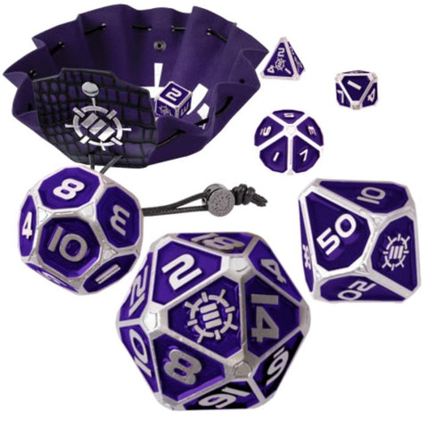 Set di 7 Dadi Metallici RPG Enhance - Viola