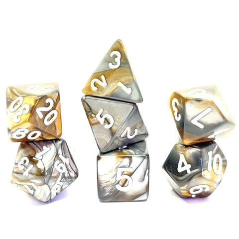 Set di 7 Dadi Rusty-Gold